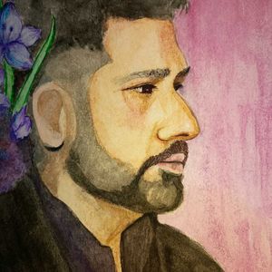 Rohit Sharma - Watercolor Painting