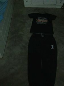 Black Graphic T-Shirt And Pant