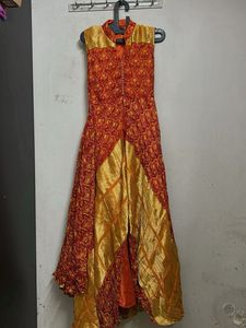 Orange & Gold Patterned Dress
