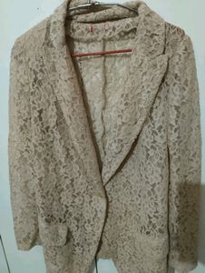 Net Lace Beige Colour Blazer