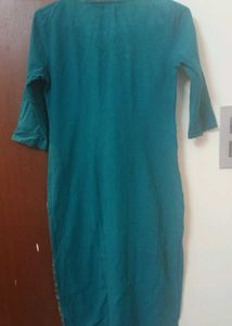 Aurelia Women&#39;s Blue Straight Kurta-XS
