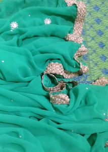 Green Embellished Saree