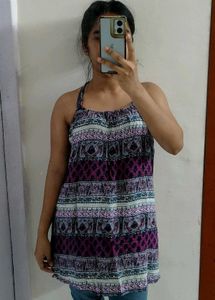 Patterned Halter Sundress