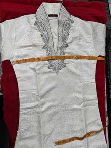 Elegant Embroidered off white Kurta Set for men ,