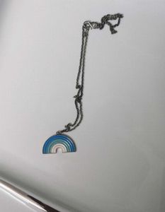 Chic Butterfly &amp; Rainbow Pendant Necklace Set