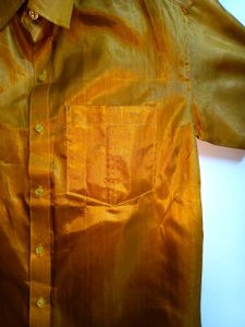 Golden Mustard Yellow Formal Shirt For Men