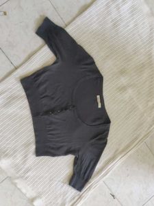 OLD NAVY Gray Cropped Cardigan