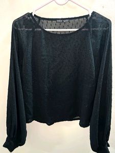 SHEIN Black Sheer Top