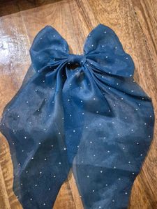 Sparkly Blue Bow Hair Accessories - 2 unit