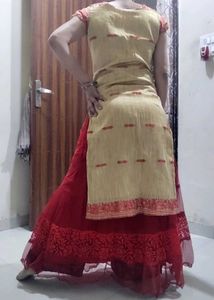 Beautiful Kurta With Skirt And Dupatta ❤️