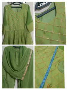 Green Kurta Set