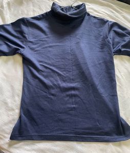 Navy Blue Turtleneck Top