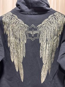 Boy London Wings Pattern Black Hoodie