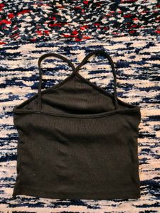 Black Ribbed Cami Tank