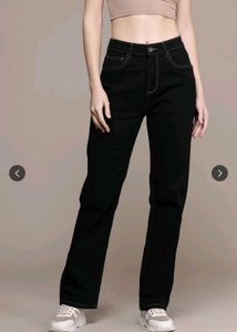 Roadster Black Straight Fit Jeans
