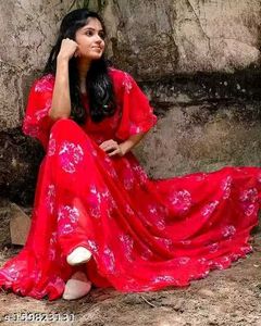 Red Floral Maxi Dress
