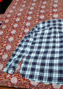 Plaid Flannel Shirt (women black and white)