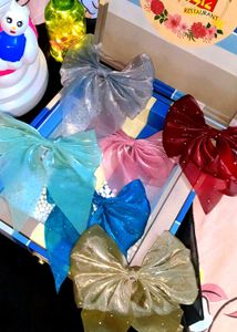Cute Organza Bow Clip 🎀 (Set of 6pcs)