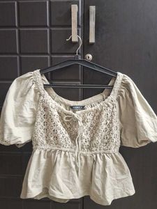 Crochet Puff Sleeve Top