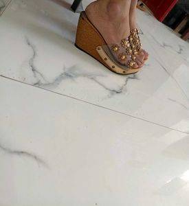 Gold Transparent Heels..