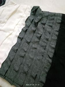 Imported Black &amp; White Summer Bodycon With Ruffles