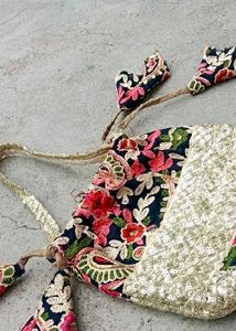 Floral Embroidered  Beautiful Pouch