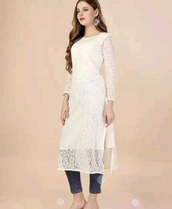 Elegant White Lace Kurti