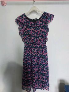 Max Printed Ruffle Sleeveless A Line Dress.