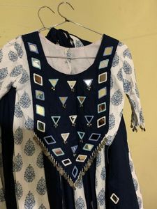 Blue Mirror Work Lehenga Choli