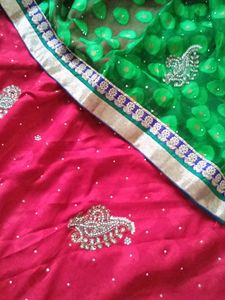 Heavy Bridal Embroidery Stone Work Saree