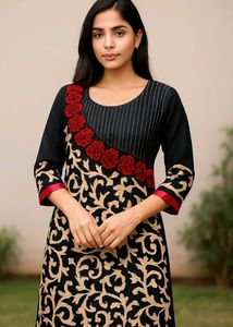 Elegant Black & Red Kurti for Sale ✨