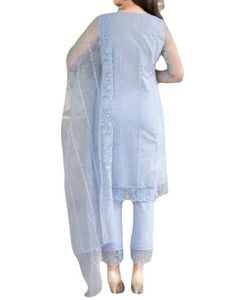Elegant Blue Kurta Pant Dupatta Set