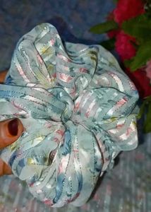 Floral Chiffon Scrunchie