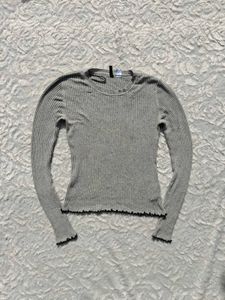 H&amp;M Ribbed Long Sleeve Top