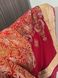 🧡Orange-red Saaree 🧡