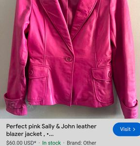 Hot Barbie Pink Leather Blazer