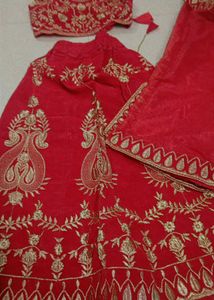Red Embroidered Lehenga Choli