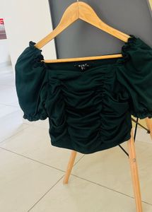 Green Ruched Top