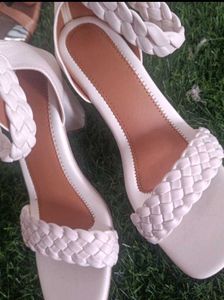 White Braided Heel
