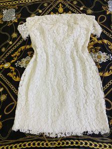 Lace Off-Shoulder Dress Bust 32(stretchy)