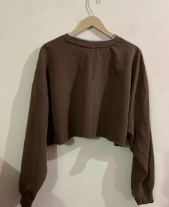 Brown Cropped National Athletics Sweatshirt