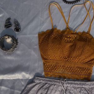 BACKLESS YELLOW BRALLETE