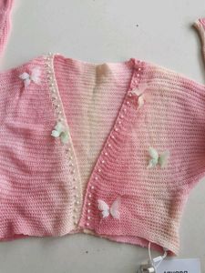 Cute Pink Butterfly Cardigan
