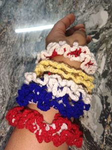 Colorful Handmade Crochet Scrunchies