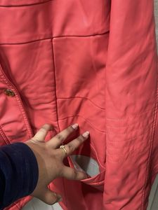 Orange  Leather Jacket