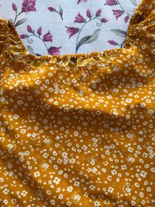 Floral Print Yellow sun  Dress