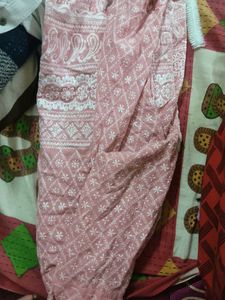 Pink Embroidered Dress Material