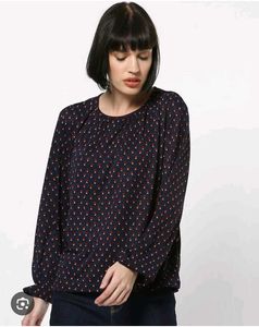 Stylish Navy Print Top