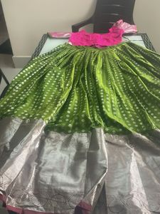 Pattu Lehenga Blouse And Skirt
