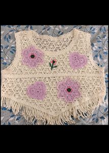 Crochet Flower Heart Vest